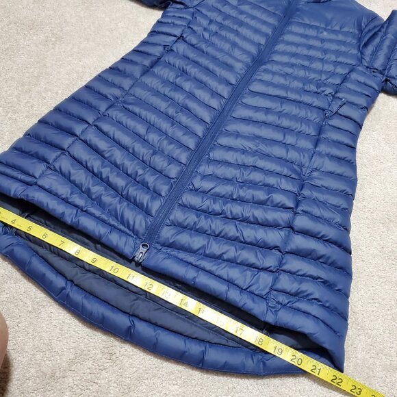 HELLY HANSEN Fernie Hooded Insulator Long Puffer Jacket Coat Navy Blue Womens XS - Picture 15 of 16